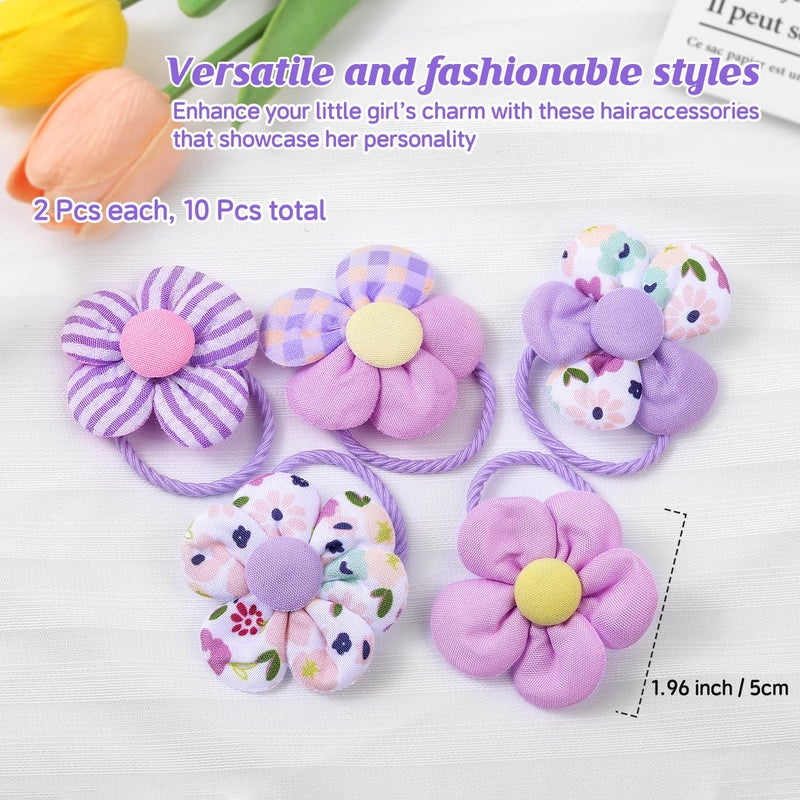 Cherocito 400 Pcs Baby Girls Hair Accessories Set,Baby Girls Hair Ties,Flower Bows Rubber Bands,Hair-friendly Hair Clip,Soft Elastic Hair Bands,Claw Clip(Purple) - Image 2